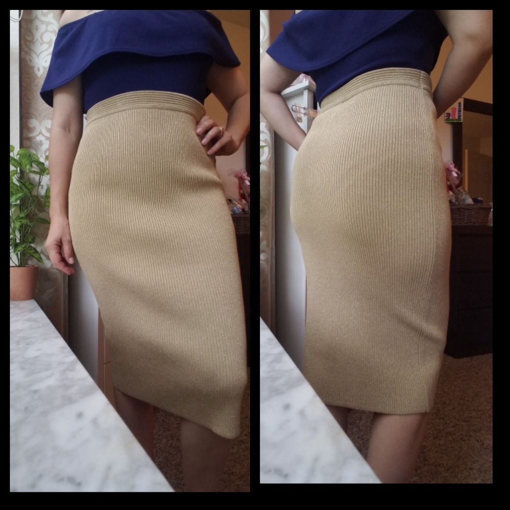 Michael Kors new gold glitter skirt size S - Picture 5 of 8
